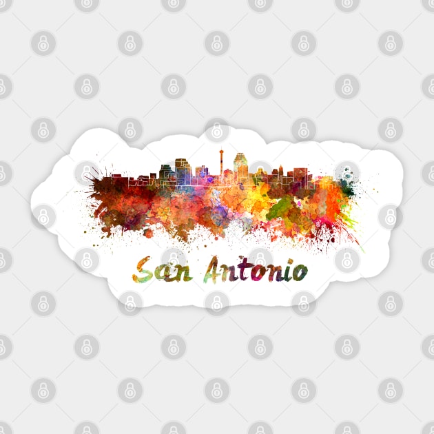 San antonio skyline in watercolor Sticker by PaulrommerArt